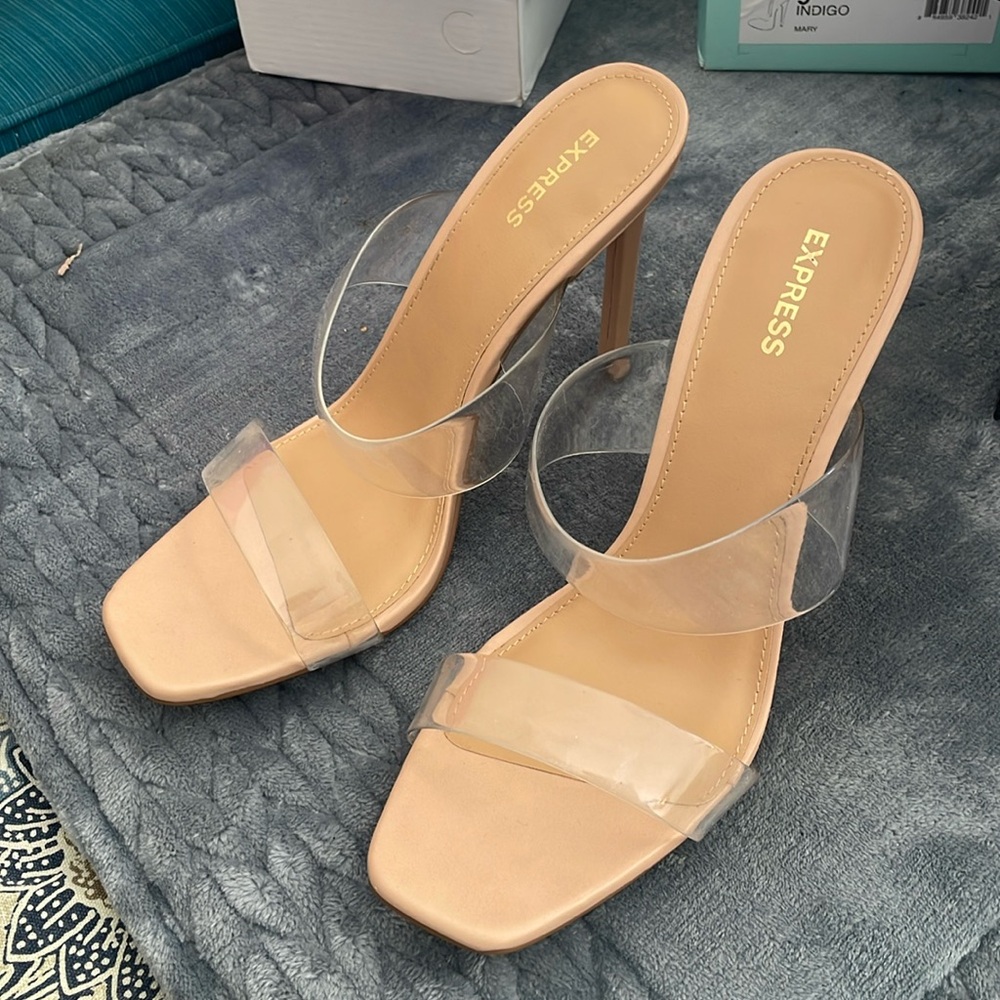 Express clear heels 4”